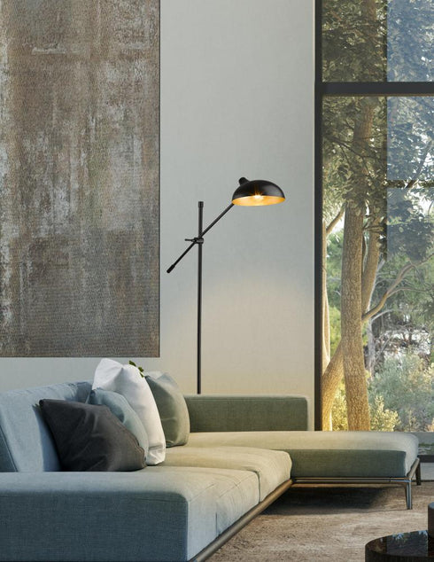 Z-Lite Bellamy 1 Light Floor Lamp in Matte Black Finish Model: 1942FL-MB