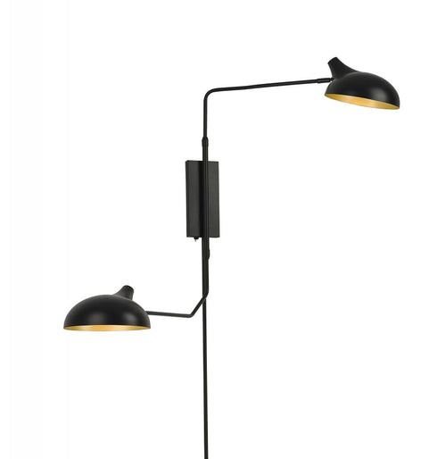 Z-Lite Bellamy 2 Light Wall Sconce in Matte Black Finish Model: 1942-2S-MB
