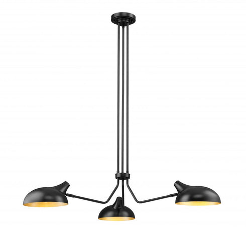 Z-Lite Bellamy 3 Light Chandelier in Matte Black Finish Model: 1942-3MB
