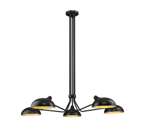 Z-Lite Bellamy 5 Light Chandelier in Matte Black Finish Model: 1942-5MB