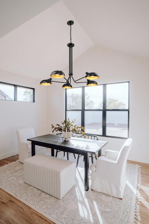 Z-Lite Bellamy 5 Light Chandelier in Matte Black Finish Model: 1942-5MB