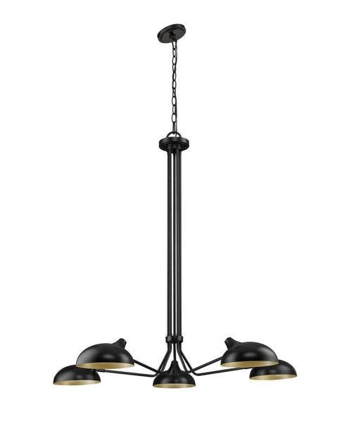 Z-Lite Bellamy 5 Light Chandelier in Matte Black Finish Model: 1942-5MB