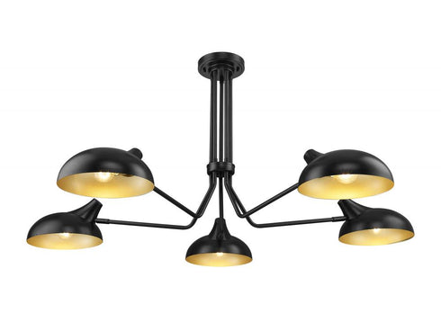 Z-Lite Bellamy 5 Light Semi Flush Mount in Matte Black Finish Model: 1942-5SF-MB