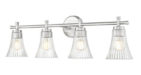 Z-Lite Belle 4 Light Vanity in Brushed Nickel Finish Model: 7519-4V-BN
