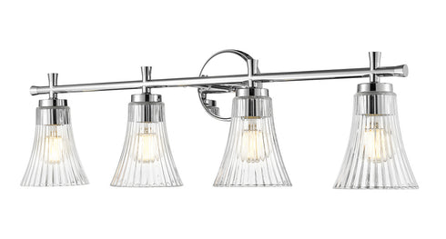 Z-Lite Belle 4 Light Vanity in Brushed Nickel Finish Model: 7519-4V-BN