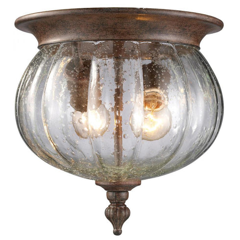 Z-Lite Belmont 2 Light Outdoor Flush Mount in Black Finish Model: 516F-BK