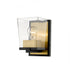 Z-Lite Bleeker Street 1 Light Wall Sconce in Matte Black + Brushed Nickel Finish Model: 475-1S-MB-BN