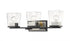 Z-Lite Bleeker Street 3 Light Vanity in Matte Black + Brushed Nickel Finish Model: 475-3V-MB-BN