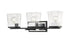 Z-Lite Bleeker Street 3 Light Vanity in Matte Black + Brushed Nickel Finish Model: 475-3V-MB-BN