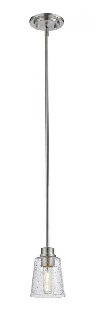 Z-Lite Bohin 1 Light Pendant in Brushed Nickel Finish Model: 464MP-BN