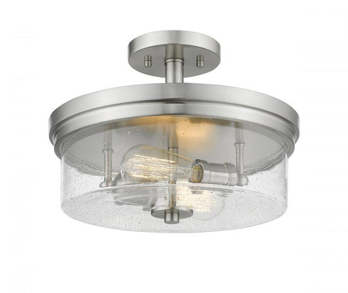 Z-Lite Bohin 2 Light Semi Flush Mount in Brushed Nickel Finish Model: 464SF-BN