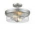 Z-Lite Bohin 2 Light Semi Flush Mount in Brushed Nickel Finish Model: 464SF-BN