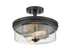 Z-Lite Bohin 2 Light Semi Flush Mount in Brushed Nickel Finish Model: 464SF-BN