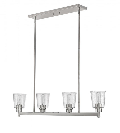 Z-Lite Bohin 4 Light Linear Chandelier in Brushed Nickel Finish Model: 464-4L-BN