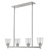 Z-Lite Bohin 4 Light Linear Chandelier in Brushed Nickel Finish Model: 464-4L-BN