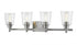 Z-Lite Bohin 4 Light Vanity in Brushed Nickel Finish Model: 464-4V-BN