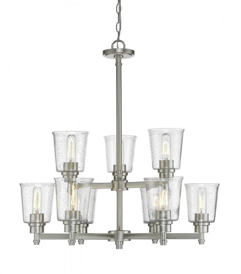 Z-Lite Bohin 9 Light Chandelier in Brushed Nickel Finish Model: 464-9BN