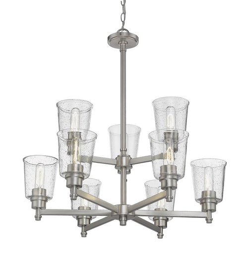 Z-Lite Bohin 9 Light Chandelier in Brushed Nickel Finish Model: 464-9BN