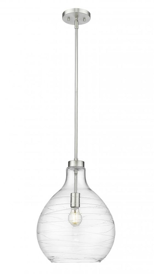 Z-Lite Bon Air 1 Light Pendant in Brushed Nickel Finish Model: 496P13-BN