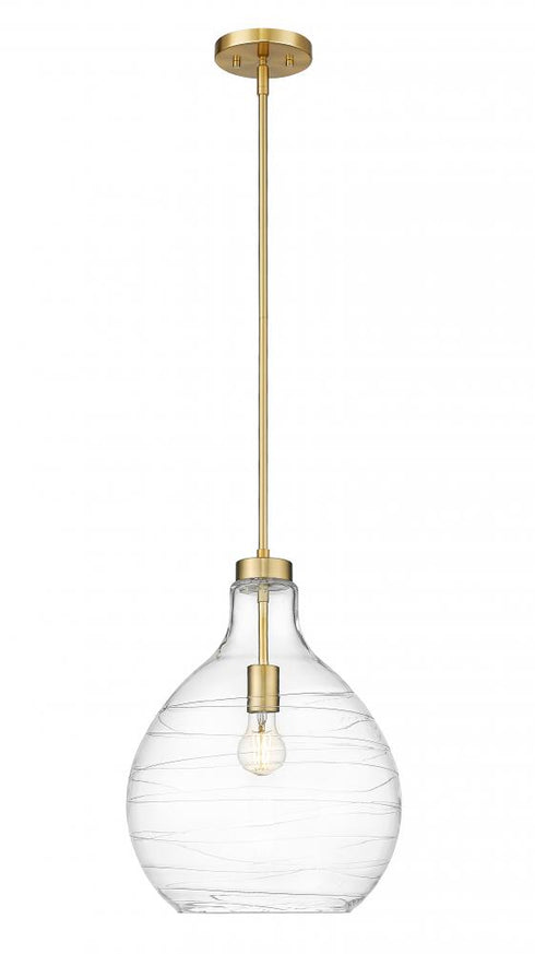 Z-Lite Bon Air 1 Light Pendant in Brushed Nickel Finish Model: 496P13-BN