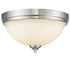 Z-Lite Bordeaux 3 Light Flush Mount in Brushed Nickel Finish Model: 435F3-BN
