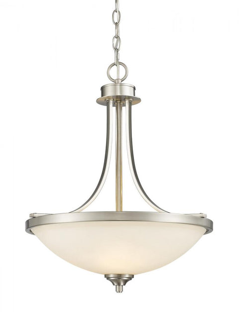 Z-Lite Bordeaux 3 Light Pendant in Brushed Nickel Finish Model: 435P-BN