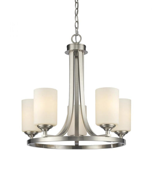 Z-Lite Bordeaux 5 Light Chandelier in Brushed Nickel Finish Model: 435-5BN