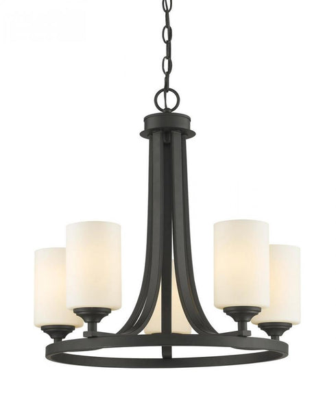 Z-Lite Bordeaux 5 Light Chandelier in Brushed Nickel Finish Model: 435-5BN