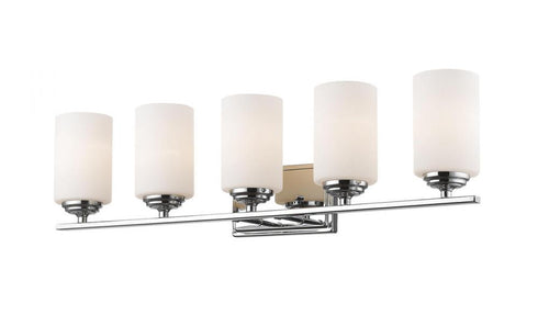 Z-Lite Bordeaux 5 Light Vanity in Brushed Nickel Finish Model: 435-5V-BN
