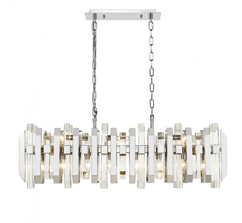 Z-Lite Bova 11 Light Linear Chandelier in Polished Nickel Finish Model: 4006-11L-PN
