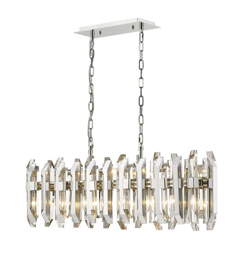 Z-Lite Bova 11 Light Linear Chandelier in Polished Nickel Finish Model: 4006-11L-PN