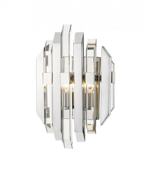 Z-Lite Bova 2 Light Wall Sconce in Polished Nickel Finish Model: 4006S-PN