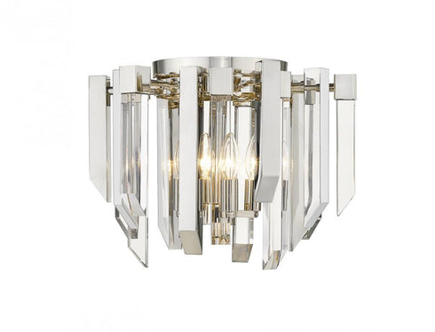Z-Lite Bova 4 Light Flush Mount in Polished Nickel Finish Model: 4006F-PN
