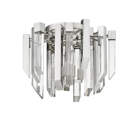 Z-Lite Bova 4 Light Flush Mount in Polished Nickel Finish Model: 4006F-PN