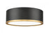 Z-Lite Bradley 1 Light Flush Mount in Matte Black + Modern Gold Finish Model: 1018F12-MB-MGLD-LED