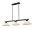 Z-Lite Bronte 3 Light Billiard in Matte Black + Rubbed Brass Finish Model: 1955-3MB-RB-AMO14