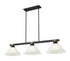 Z-Lite Bronte 3 Light Billiard in Matte Black + Rubbed Brass Finish Model: 1955-3MB-RB-AMO14
