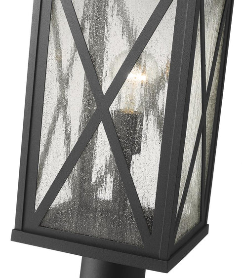Z-Lite Brookside 1 Light Outdoor Pier Mounted Fixture in Black Finish Model: 583PHBR-533PM-BK