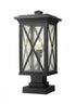 Z-Lite Brookside 1 Light Outdoor Pier Mounted Fixture in Black Finish Model: 583PHBS-SQPM-BK