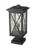 Z-Lite Brookside 1 Light Outdoor Pier Mounted Fixture in Black Finish Model: 583PHBS-SQPM-BK