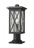 Z-Lite Brookside 1 Light Outdoor Pier Mounted Fixture in Black Finish Model: 583PHMR-533PM-BK