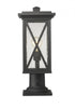 Z-Lite Brookside 1 Light Outdoor Pier Mounted Fixture in Black Finish Model: 583PHMR-533PM-BK