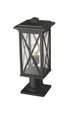 Z-Lite Brookside 1 Light Outdoor Pier Mounted Fixture in Black Finish Model: 583PHMR-533PM-BK