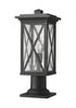 Z-Lite Brookside 1 Light Outdoor Pier Mounted Fixture in Black Finish Model: 583PHMR-533PM-BK