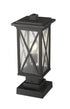 Z-Lite Brookside 1 Light Outdoor Pier Mounted Fixture in Black Finish Model: 583PHMS-SQPM-BK