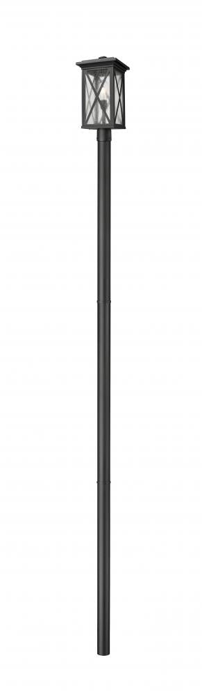 Z-Lite Brookside 1 Light Outdoor Post Mount Fixture in Black Finish Model: 583PHBR-5009P120-BK