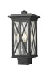 Z-Lite Brookside 1 Light Outdoor Post Mount Fixture in Black Finish Model: 583PHMS-BK