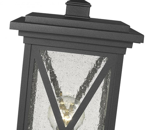 Z-Lite Brookside 1 Light Outdoor Post Mount Fixture in Black Finish Model: 583PHMS-BK