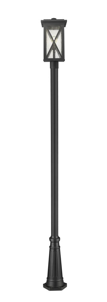 Z-Lite Brookside 1 Light Outdoor Post Mounted Fixture in Black Finish Model: 583PHBR-519P-BK