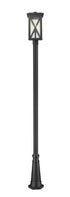 Z-Lite Brookside 1 Light Outdoor Post Mounted Fixture in Black Finish Model: 583PHBR-519P-BK